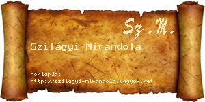 Szilágyi Mirandola névjegykártya